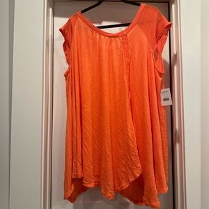 Free People, size L, Keep it Casual Tee, color: coral coast